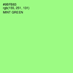 #9BFB83 - Mint Green Color Image