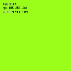 #9BFD1A - Green Yellow Color Image