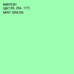 #9BFEB1 - Mint Green Color Image