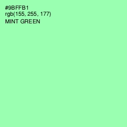 #9BFFB1 - Mint Green Color Image