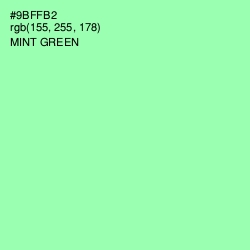 #9BFFB2 - Mint Green Color Image