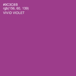 #9C3C8B - Vivid Violet Color Image