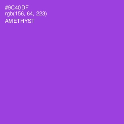 #9C40DF - Amethyst Color Image