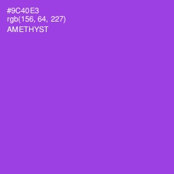 #9C40E3 - Amethyst Color Image