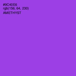 #9C40E6 - Amethyst Color Image