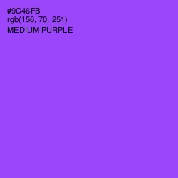 #9C46FB - Medium Purple Color Image