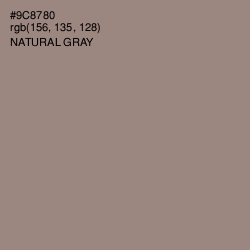 #9C8780 - Natural Gray Color Image