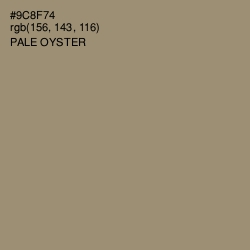 #9C8F74 - Pale Oyster Color Image