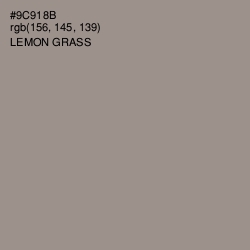 #9C918B - Lemon Grass Color Image