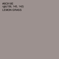 #9C918E - Lemon Grass Color Image