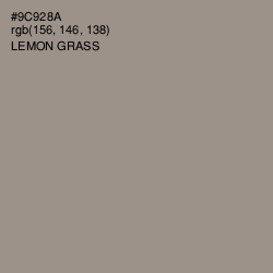 #9C928A - Lemon Grass Color Image
