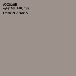 #9C928B - Lemon Grass Color Image