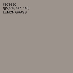 #9C938C - Lemon Grass Color Image