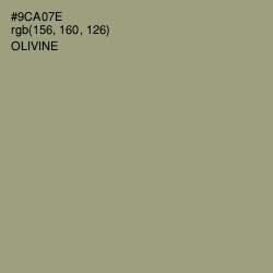 #9CA07E - Olivine Color Image