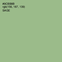 #9CBB8B - Sage Color Image