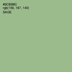 #9CBB8C - Sage Color Image