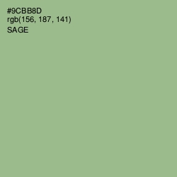 #9CBB8D - Sage Color Image