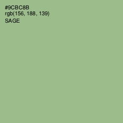 #9CBC8B - Sage Color Image