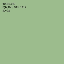 #9CBC8D - Sage Color Image