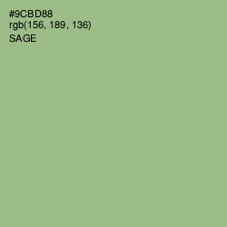 #9CBD88 - Sage Color Image
