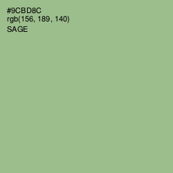 #9CBD8C - Sage Color Image