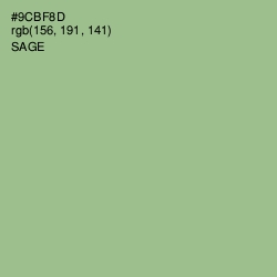 #9CBF8D - Sage Color Image