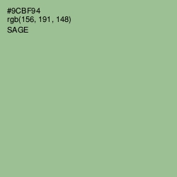 #9CBF94 - Sage Color Image