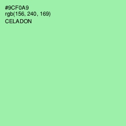 #9CF0A9 - Celadon Color Image