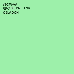 #9CF0AA - Celadon Color Image