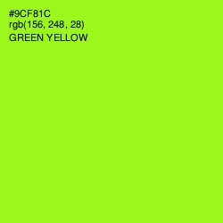 #9CF81C - Green Yellow Color Image