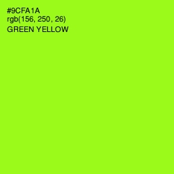 #9CFA1A - Green Yellow Color Image