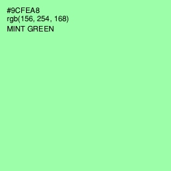 #9CFEA8 - Mint Green Color Image