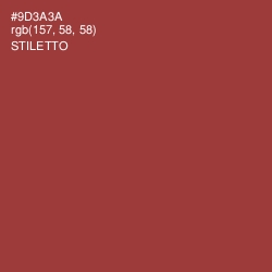#9D3A3A - Stiletto Color Image