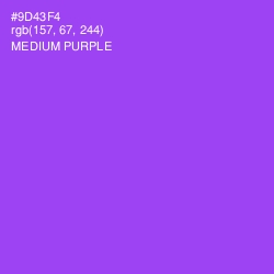 #9D43F4 - Medium Purple Color Image
