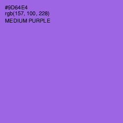 #9D64E4 - Medium Purple Color Image