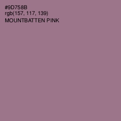 #9D758B - Mountbatten Pink Color Image