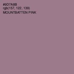 #9D7A8B - Mountbatten Pink Color Image