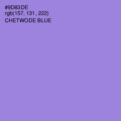 #9D83DE - Chetwode Blue Color Image