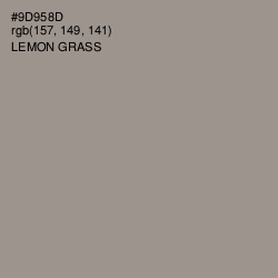 #9D958D - Lemon Grass Color Image