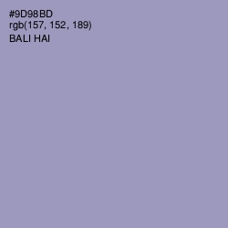 #9D98BD - Bali Hai Color Image