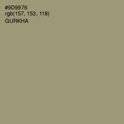 #9D9976 - Gurkha Color Image