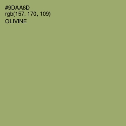 #9DAA6D - Olivine Color Image