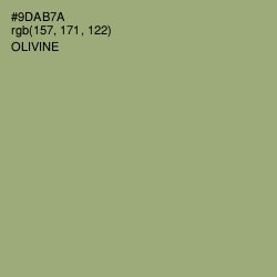 #9DAB7A - Olivine Color Image