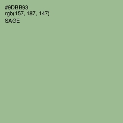 #9DBB93 - Sage Color Image