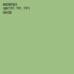 #9DBF83 - Sage Color Image