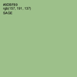 #9DBF89 - Sage Color Image