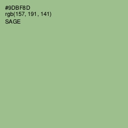 #9DBF8D - Sage Color Image
