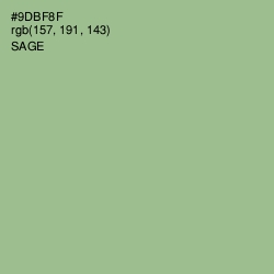 #9DBF8F - Sage Color Image