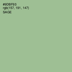 #9DBF93 - Sage Color Image