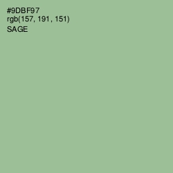 #9DBF97 - Sage Color Image
